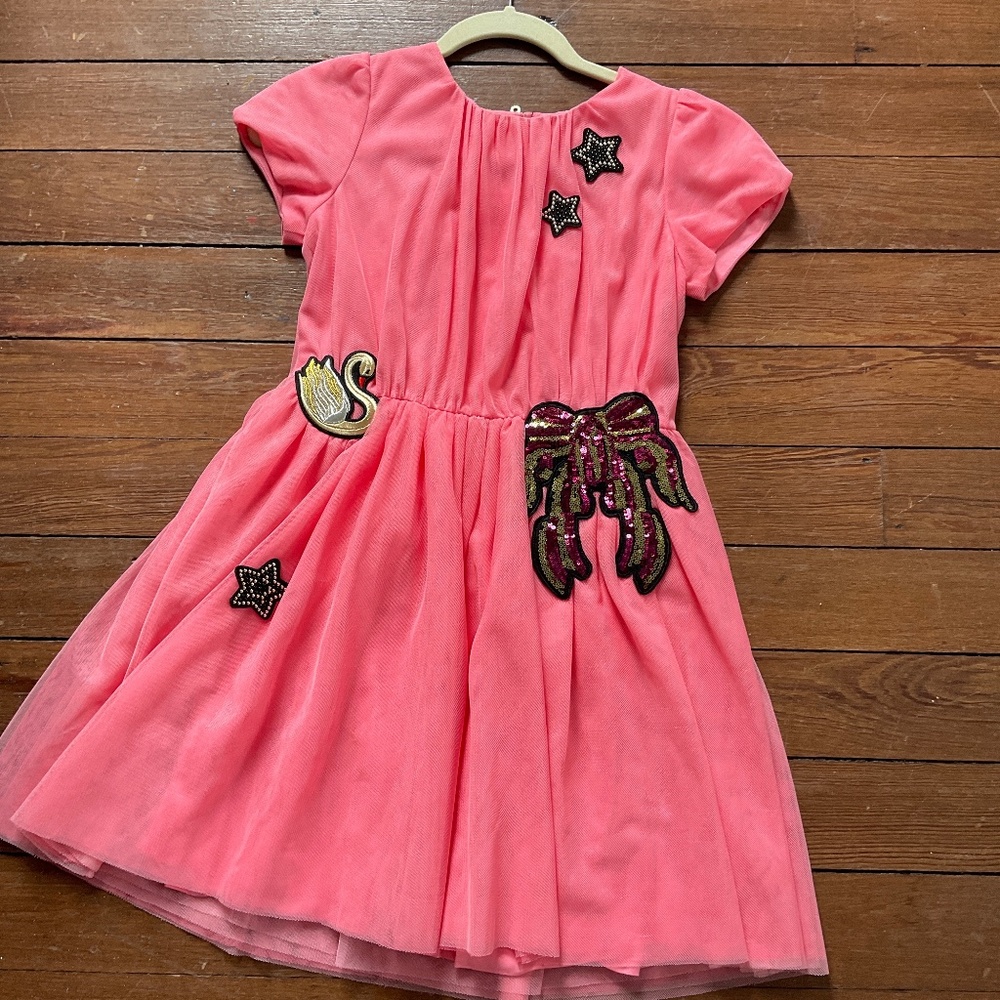 Pink dress with patches